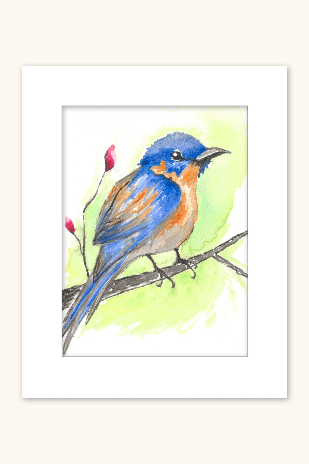 Watercolour Blue Bird